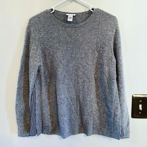 J.Jill Grey knit sweater with decorative sides medium petite